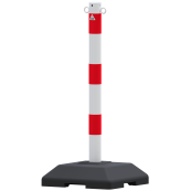 Chain post, handy design |  60 mm steel post | hot-dip galvonized | coated white / red